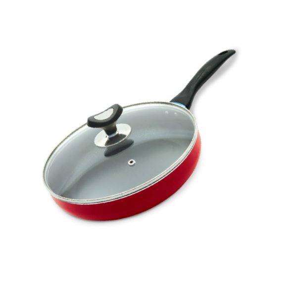 Non Stick Glamour Fry Pan with Lid (Marun) -26 CM